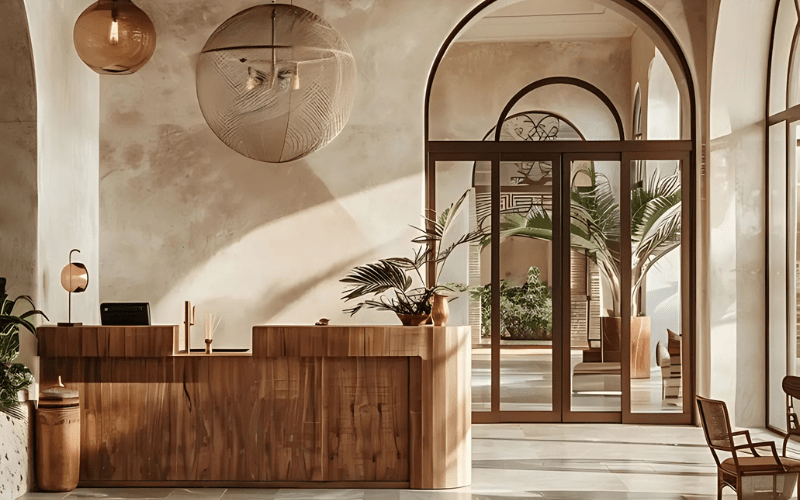 Sử dụng vật liệu xanh giúp cải thiện chất lượng không khí cho du khách khi đến khách sạn.  Vừa tăng tính thẩm mỹ, vừa tối ưu chi phí