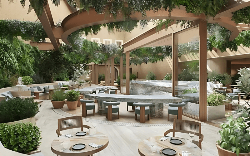 Không gian sống xanh tạo cảm giác thoải mái và gần gũi với thiên nhiên cho du khách. Tạo cảm giác hòa mình vào thiên nhiên 